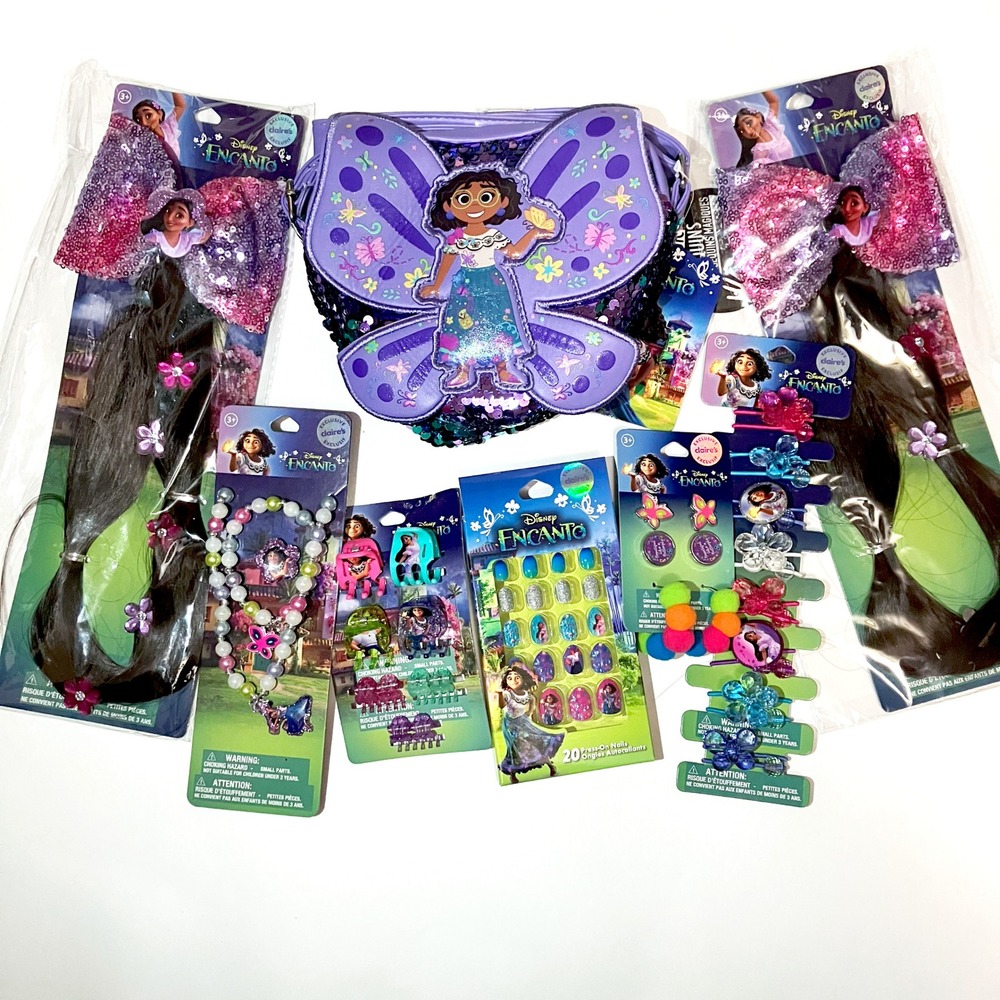 Claire's Disney Encanto Madrigal Hair Jewelry Accessories Bag Combo Set New